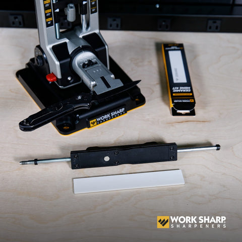 Work Sharp hone kit packaging showing the replacement plate for the precision adjust.