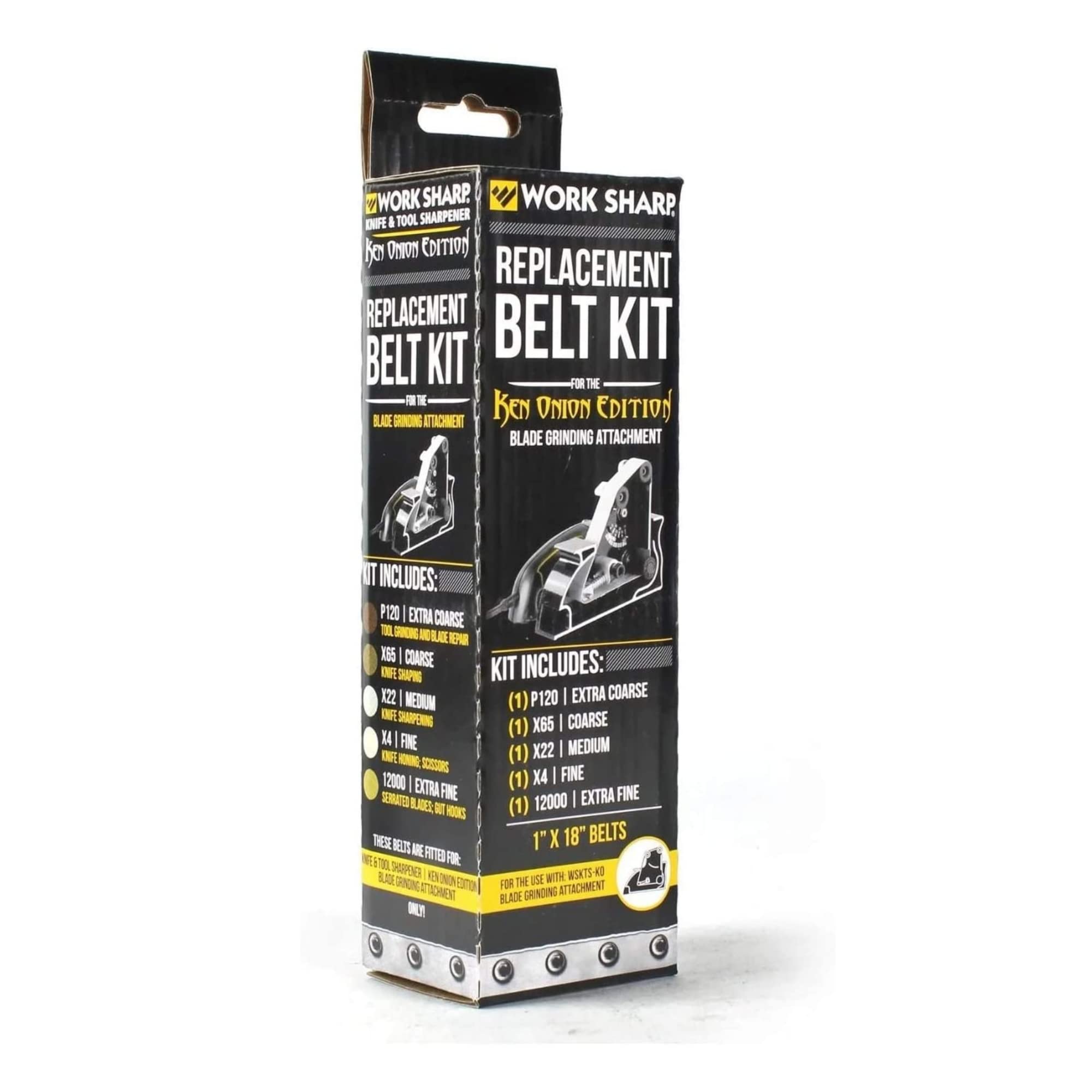 Work Sharp WSSAKO81115 replacement belt kit for Ken Onion attachment, ready for precise blade sharpening