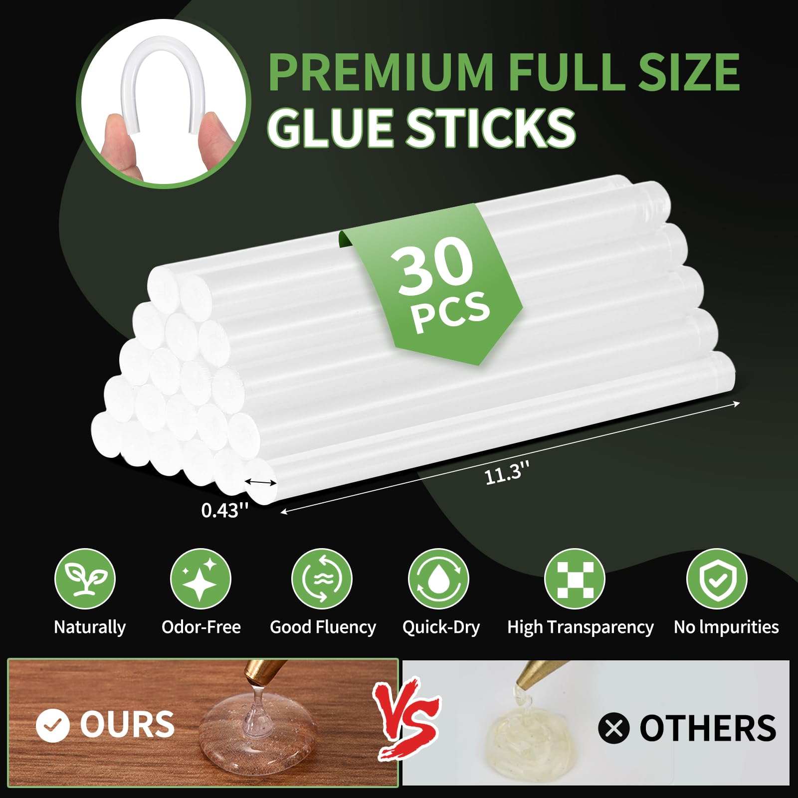 WorkBless 11mm glue sticks pack delivers strong adhesion for large projects.