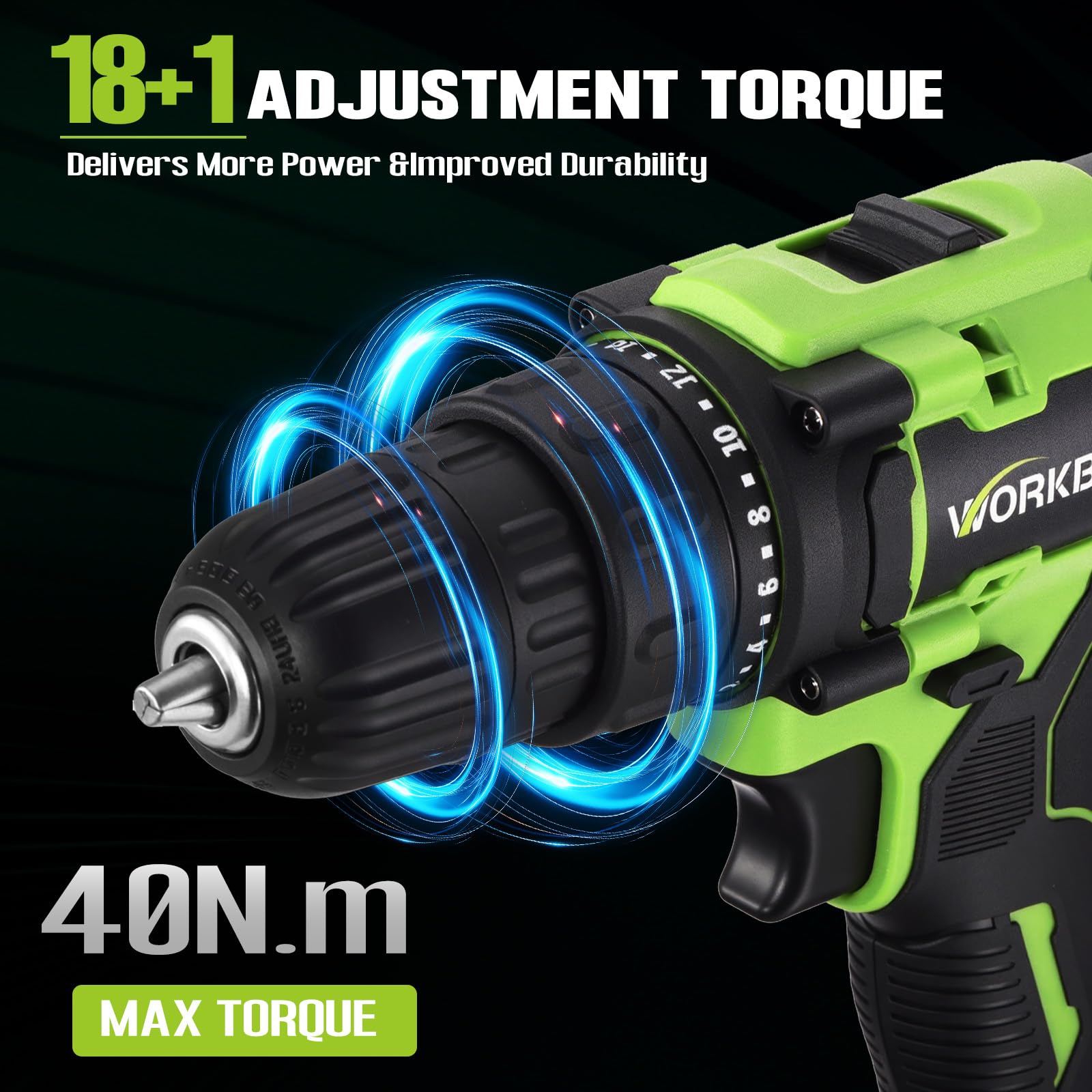WorkBless 3-8 inch keyless chuck enables fast bit changes