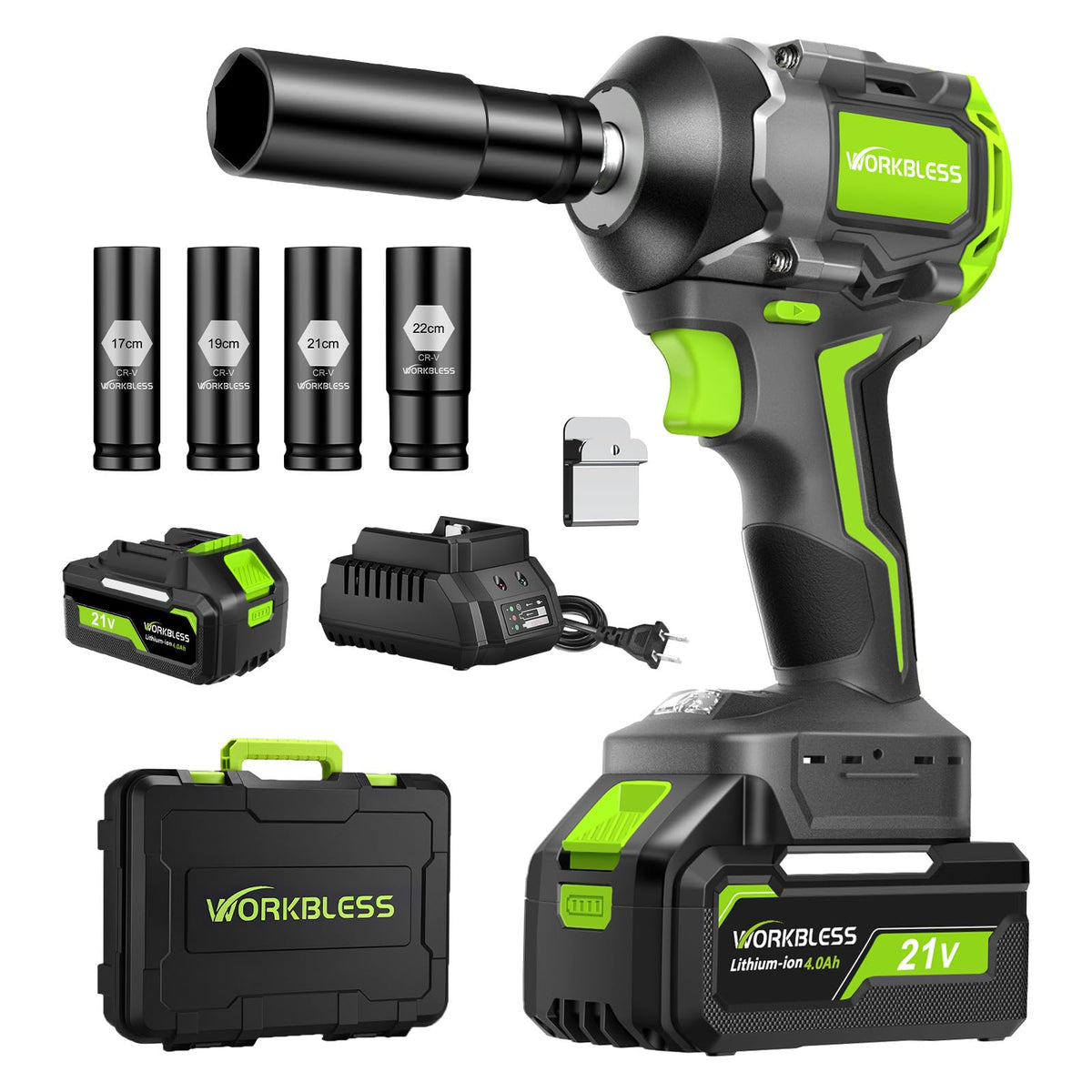 WorkBless half-inch cordless impact wrench with high torque for stubborn lug nuts