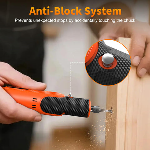 WorkBless ergonomic, non-slip grip for comfortable control during detailing