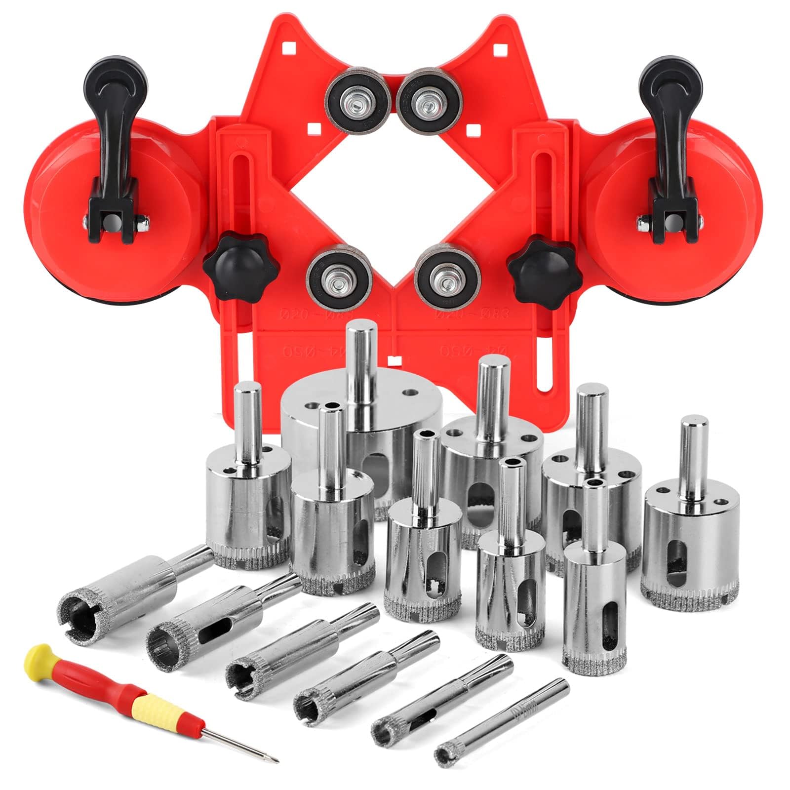 WORKEASE Diamond Tile Drill Bits Kit front view for precise tile cutting.