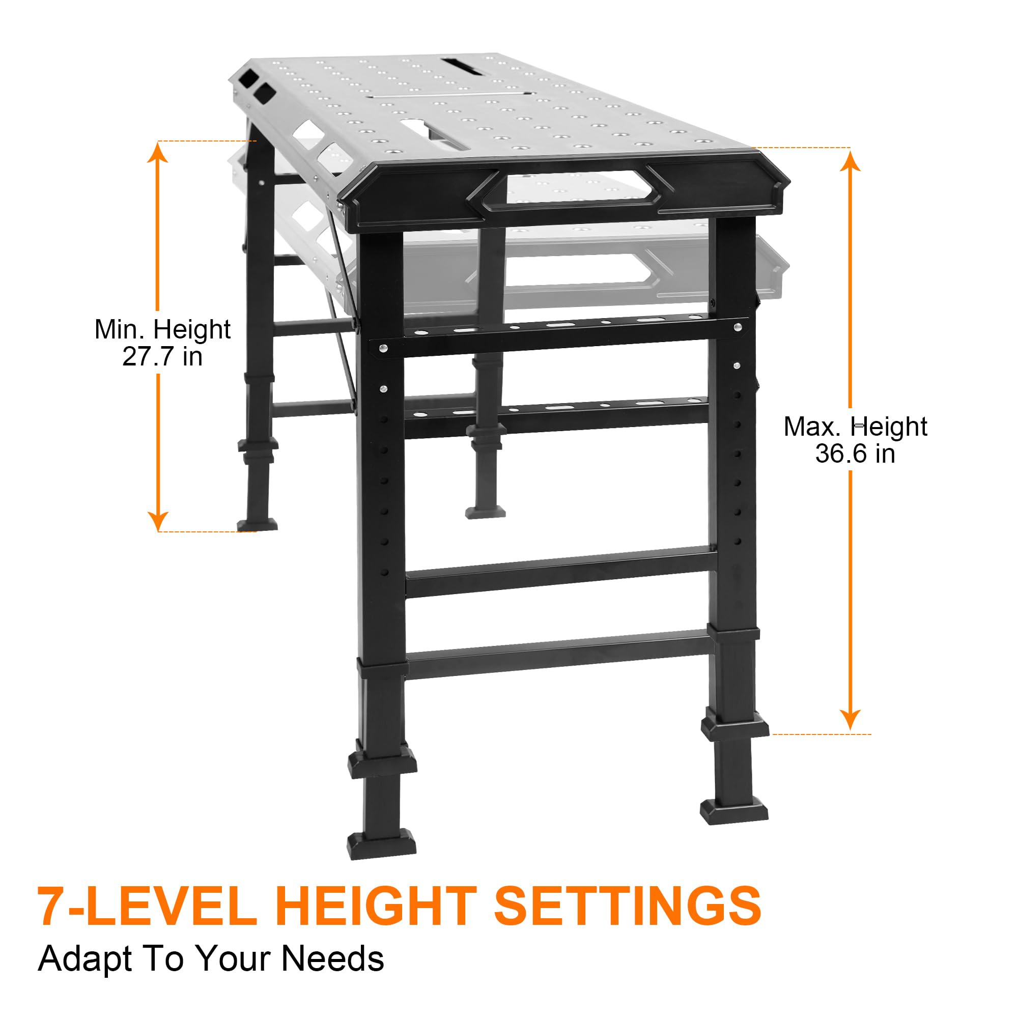 WORKESS 1000 lbs load capacity supports heavy-duty fabrication with stability.