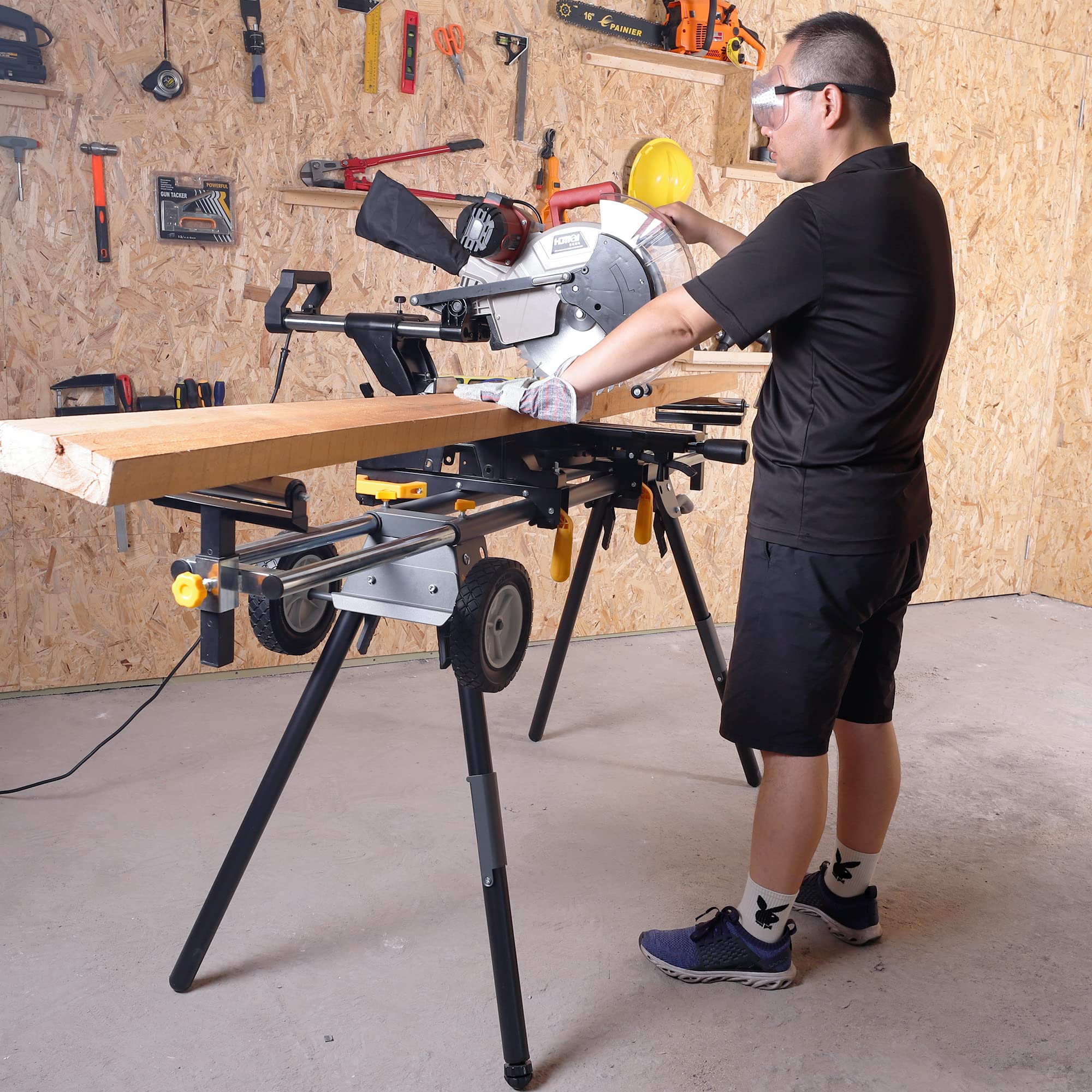 WORKESS Deluxe miter saw stand adjustable roller supports for height control