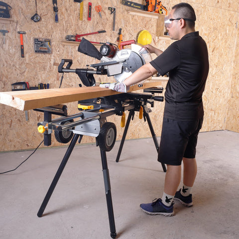 WORKESS Deluxe miter saw stand adjustable roller supports for height control