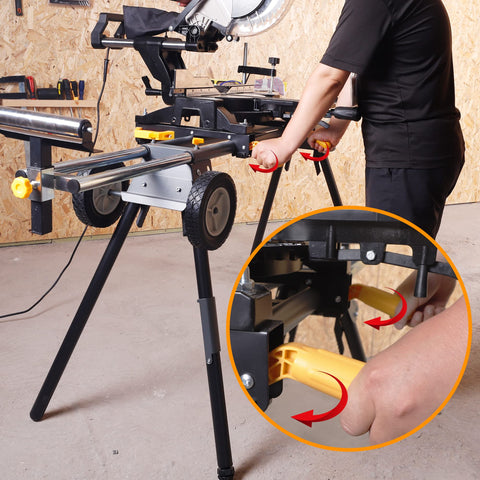 WORKESS Deluxe miter saw stand quick-release brackets for fast mounting