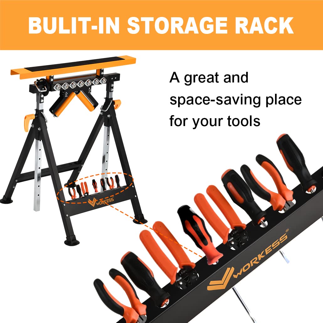 WORKESS folding design stores compactly when not in use