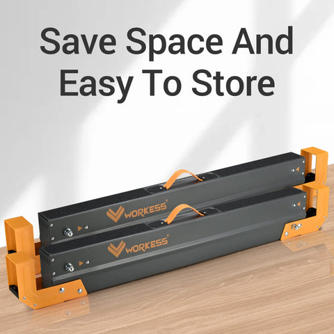 WORKESS swivel feet adapt to uneven ground for steady operation.