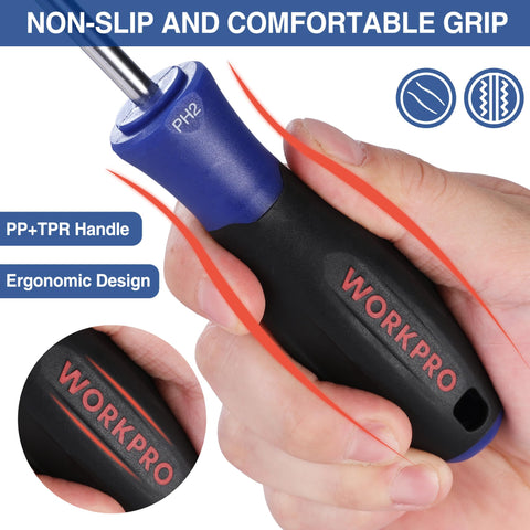 WORKPRO ten-sizes flat and Phillips drivers for common fasteners
