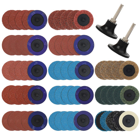 WORKPRO 101-pieces sanding discs set with 2 inch discs and holders for versatile surface prep