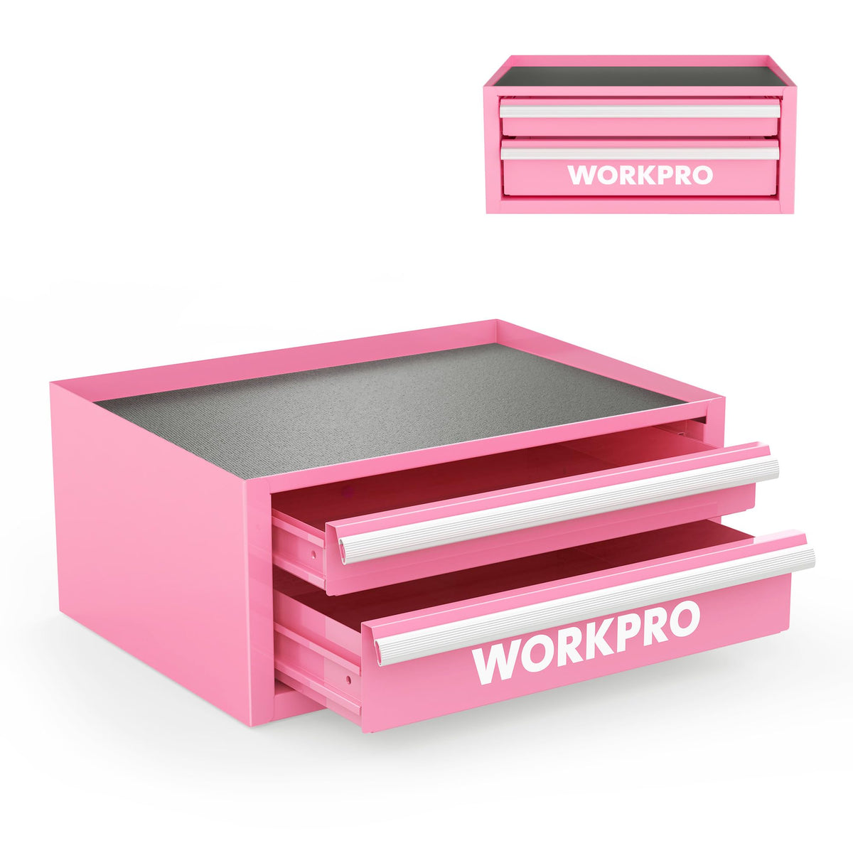 WORKPRO 12.5 inch mini tool box pink ribbon open top storage for easy access