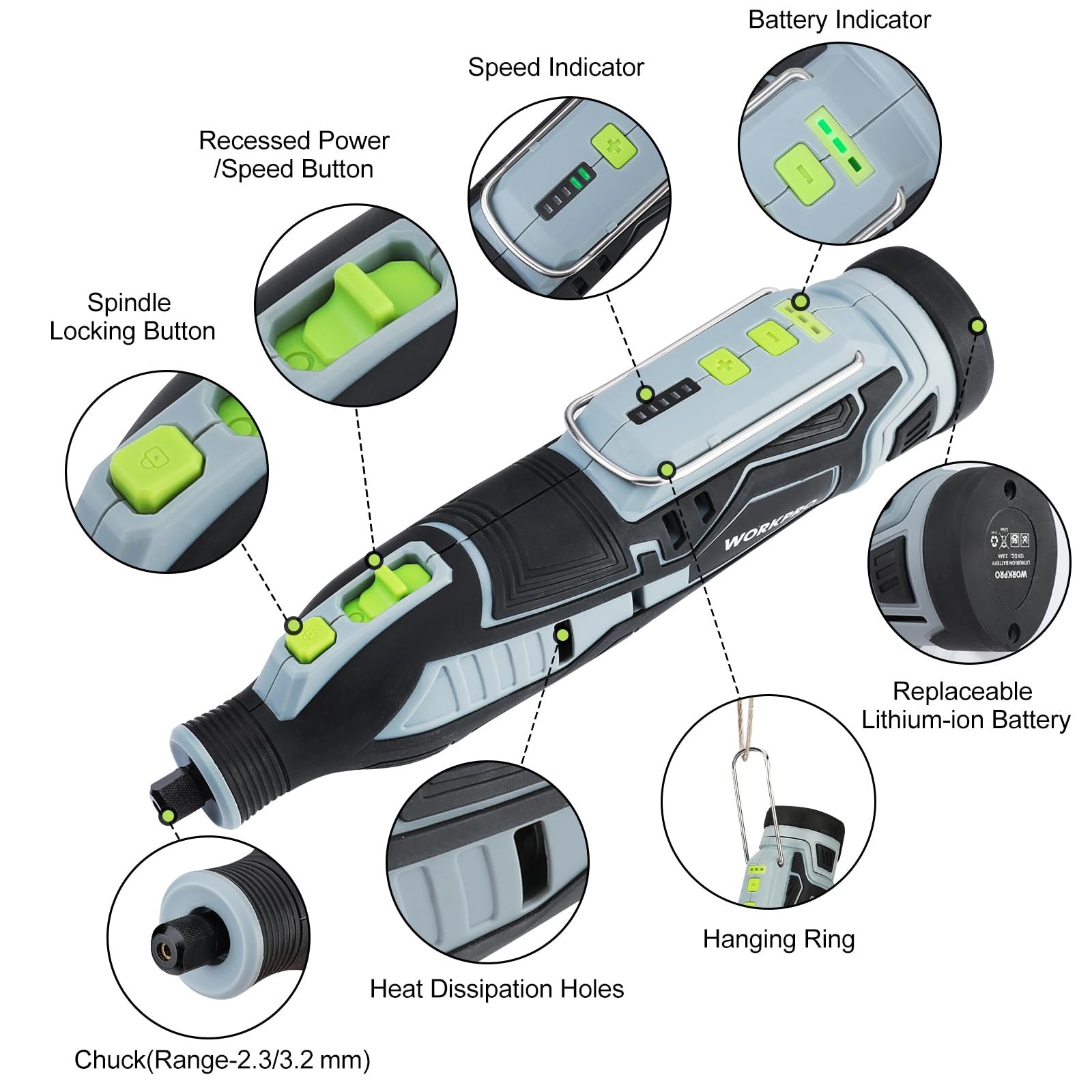 WORKPRO kit accessories case organized for quick access during projects.