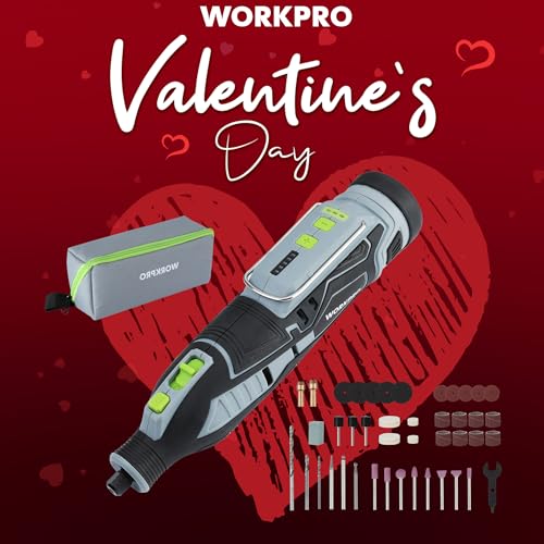 Battery and motor assembly of WORKPRO 12V cordless rotary tool for portable power.