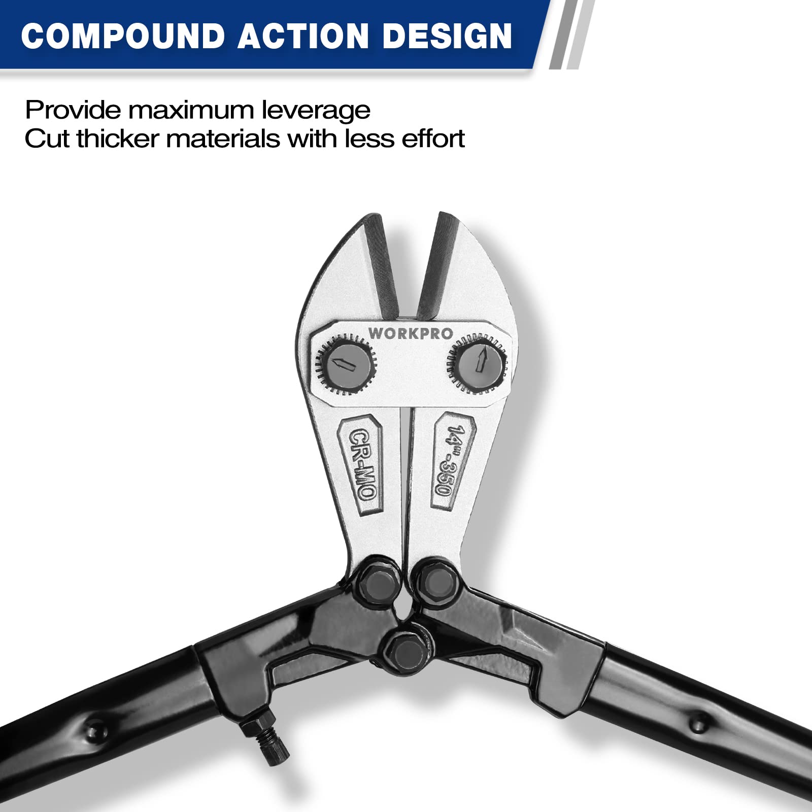 WORKPRO tri-material handles showcase comfortable grip and better leverage.
