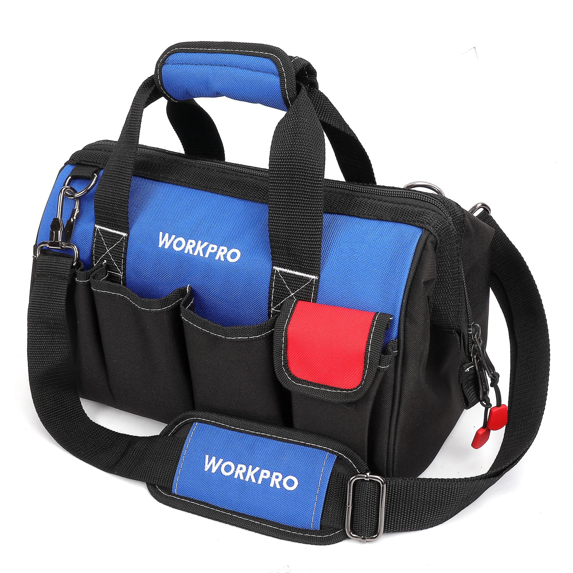 WORKPRO 14-inch tool bag with multiple pockets for organized tools on the job
