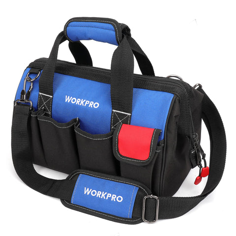 WORKPRO 14-inch tool bag with multiple pockets for organized tools on the job