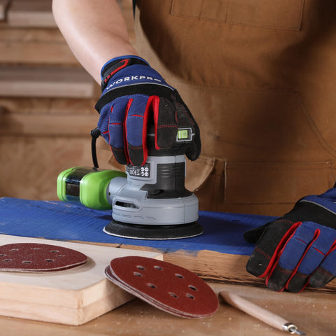 WORKPRO 150-grit disc balances speed and fine finishing for carpentry tasks
