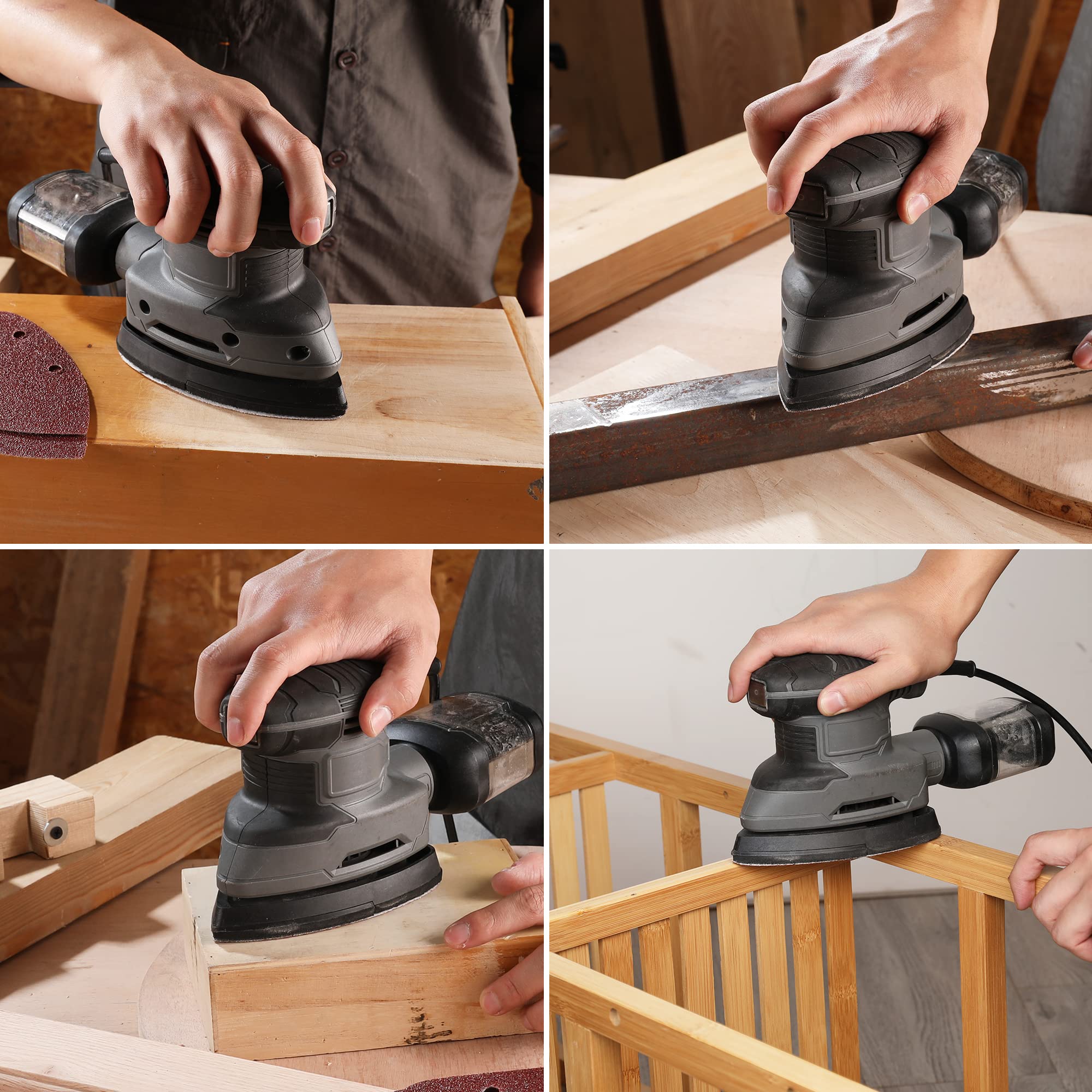 WORKPRO 150-piece pack ships with organized grit identification labels.