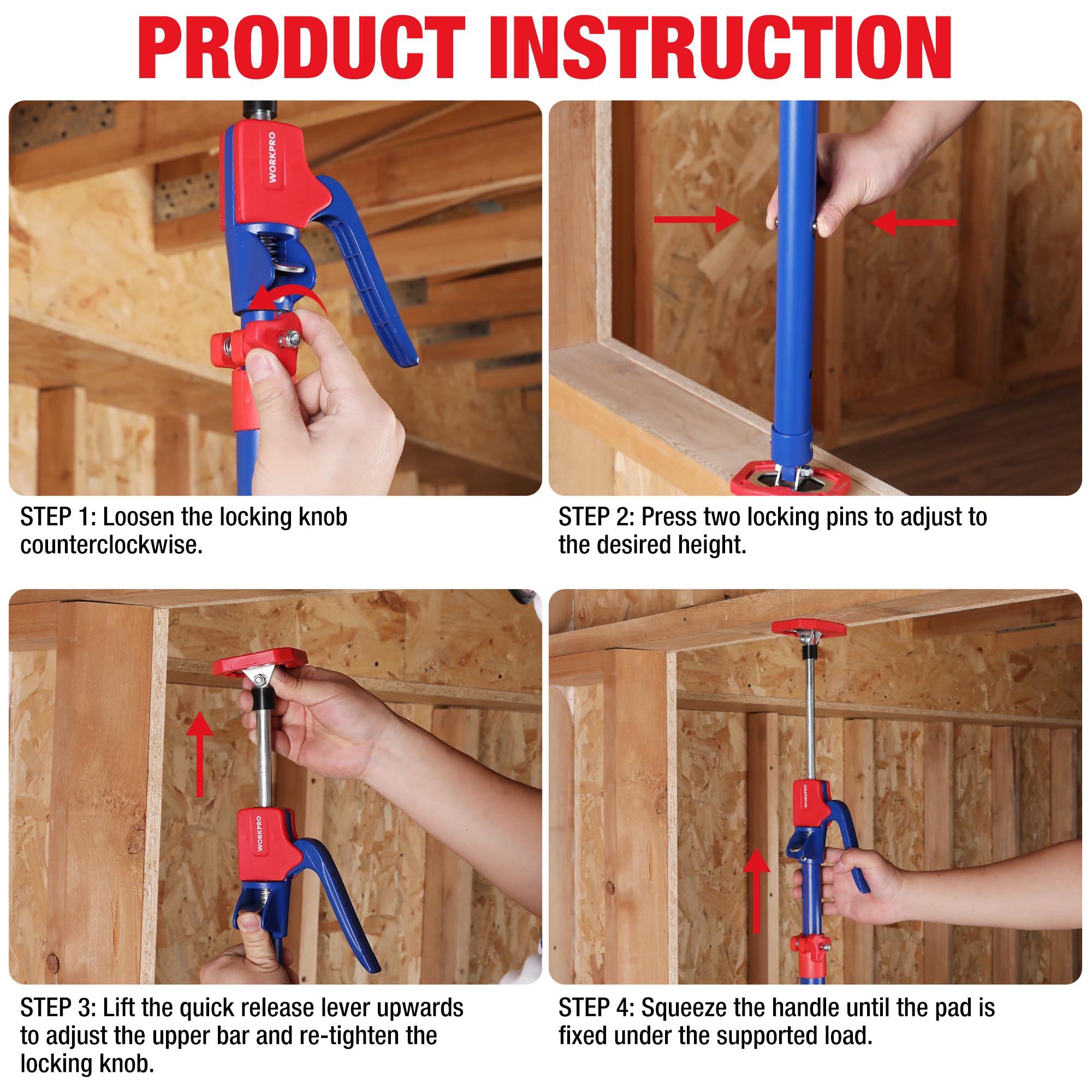 WORKPRO 154 lb capacity pole can lift cabinet components safely