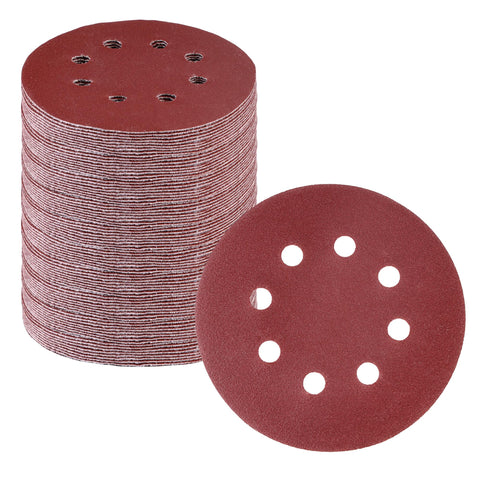 WORKPRO 170-piece sanding disc set, 5-inch with 8-hole back for versatile sanding tasks.