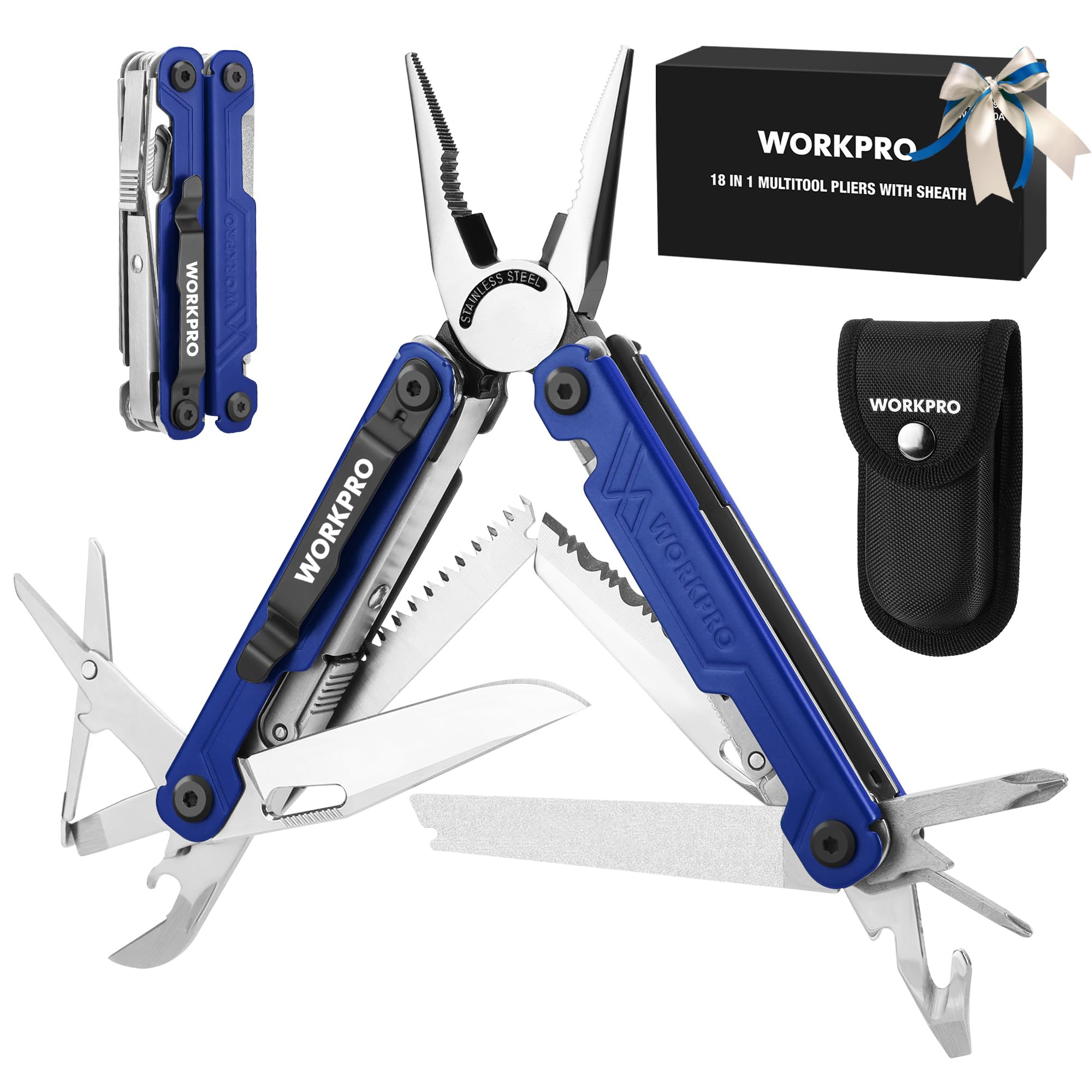 WORKPRO 18-in-1 open pliers for on-the-go repairs