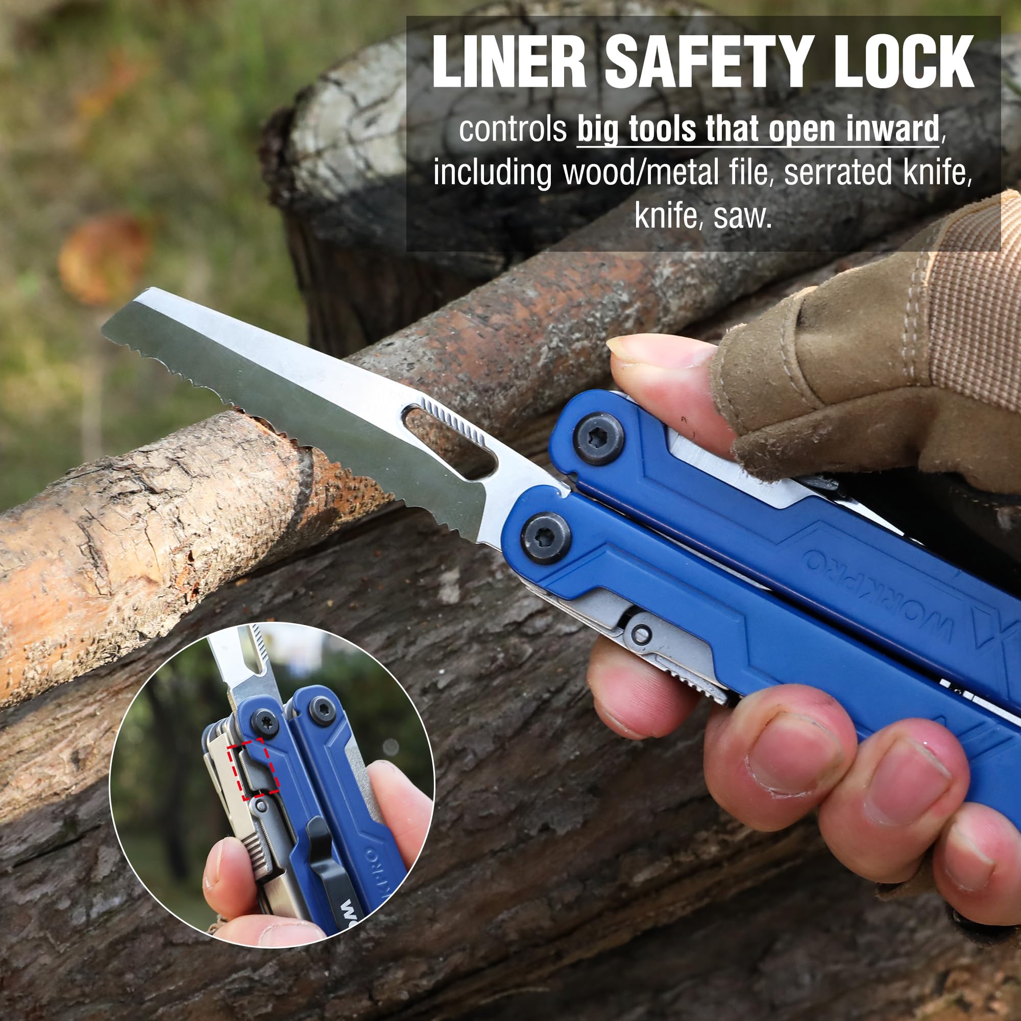 WORKPRO 18-in-1 safety locks in action keep tools secure