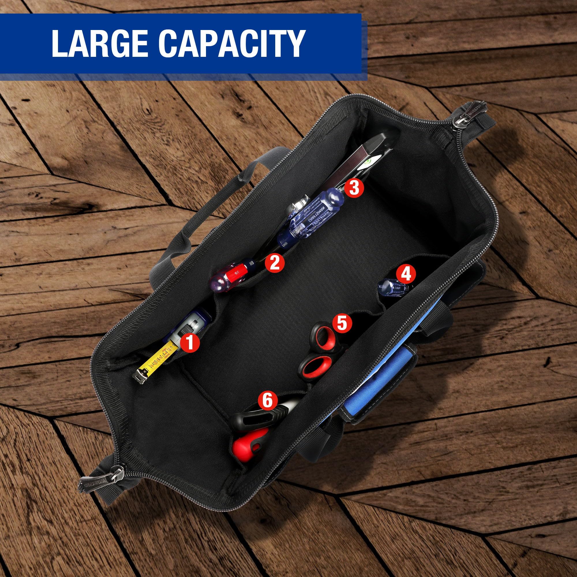 WORKPRO 18-inch bag with durable fabric designed for heavy-duty use