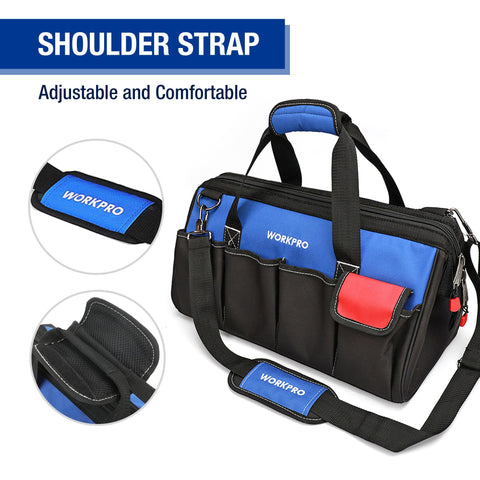 WORKPRO large interior compartment fits multiple tool sets and parts
