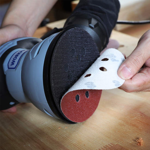 WORKPRO 180-grit disc yields a refined texture suitable for painting prep