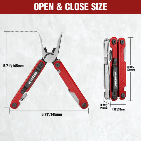 Workpro 18-in-1 tool accessories layout enables quick access