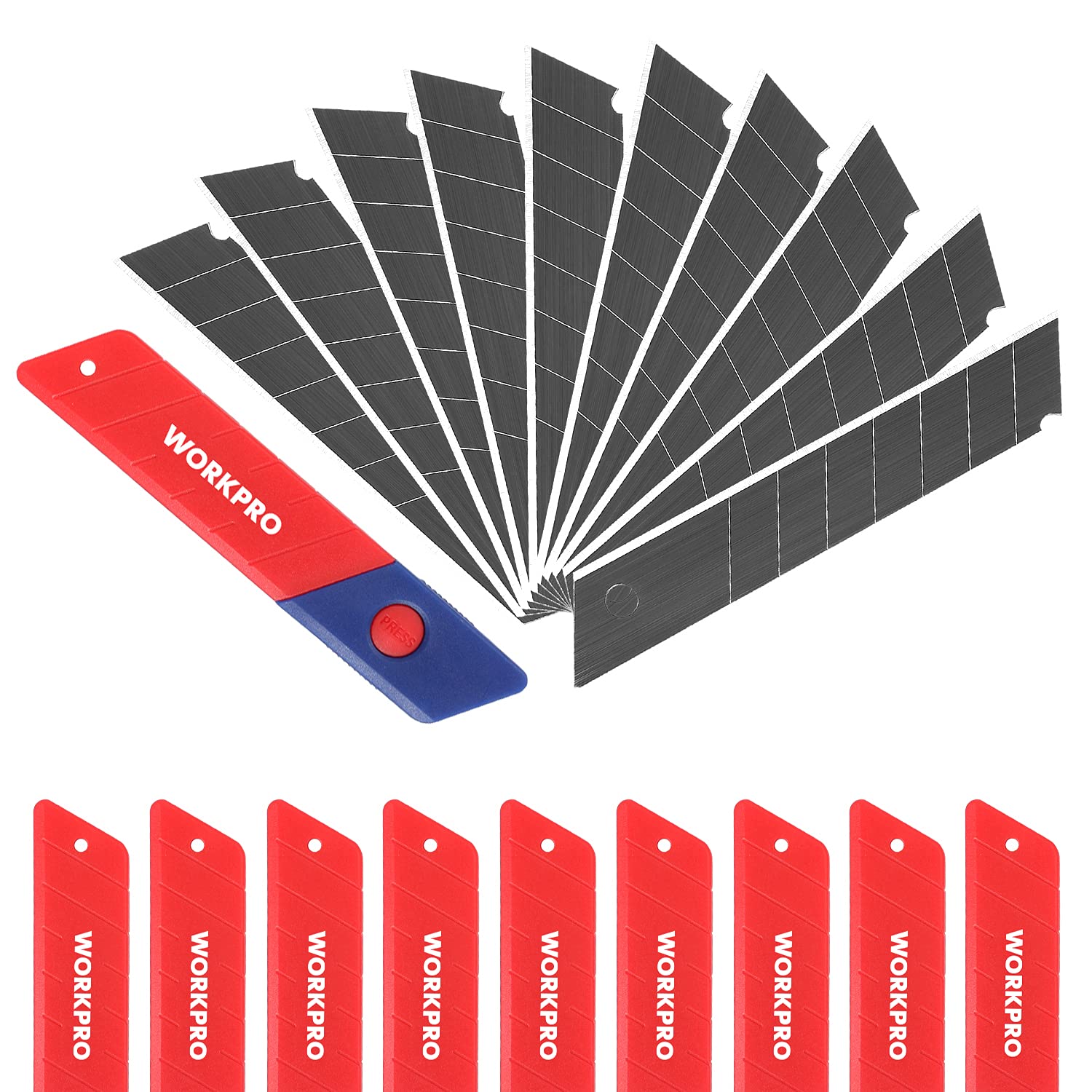 WORKPRO 18mm snap-off blades pack for quick blade changes