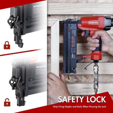 2-in-1 WORKPRO nailer-stapler for versatile carpentry tasks