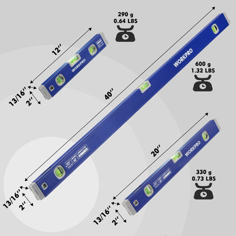 WORKPRO 20-inch open-top view level reads from above in tight spaces.