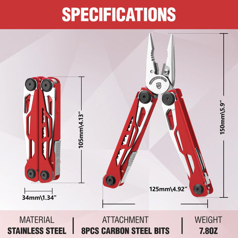 WORKPRO 24-in-1 multitool open with pliers for tough outdoor tasks.