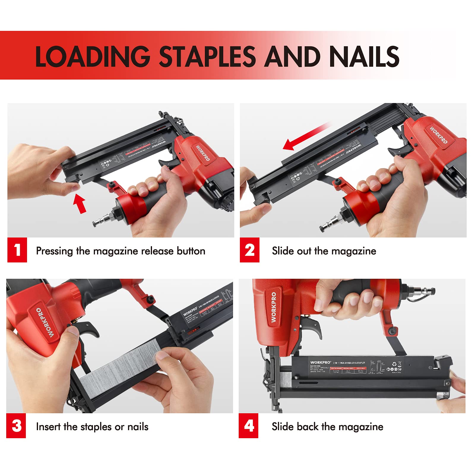 360-degree exhaust on WORKPRO tool for comfortable operation