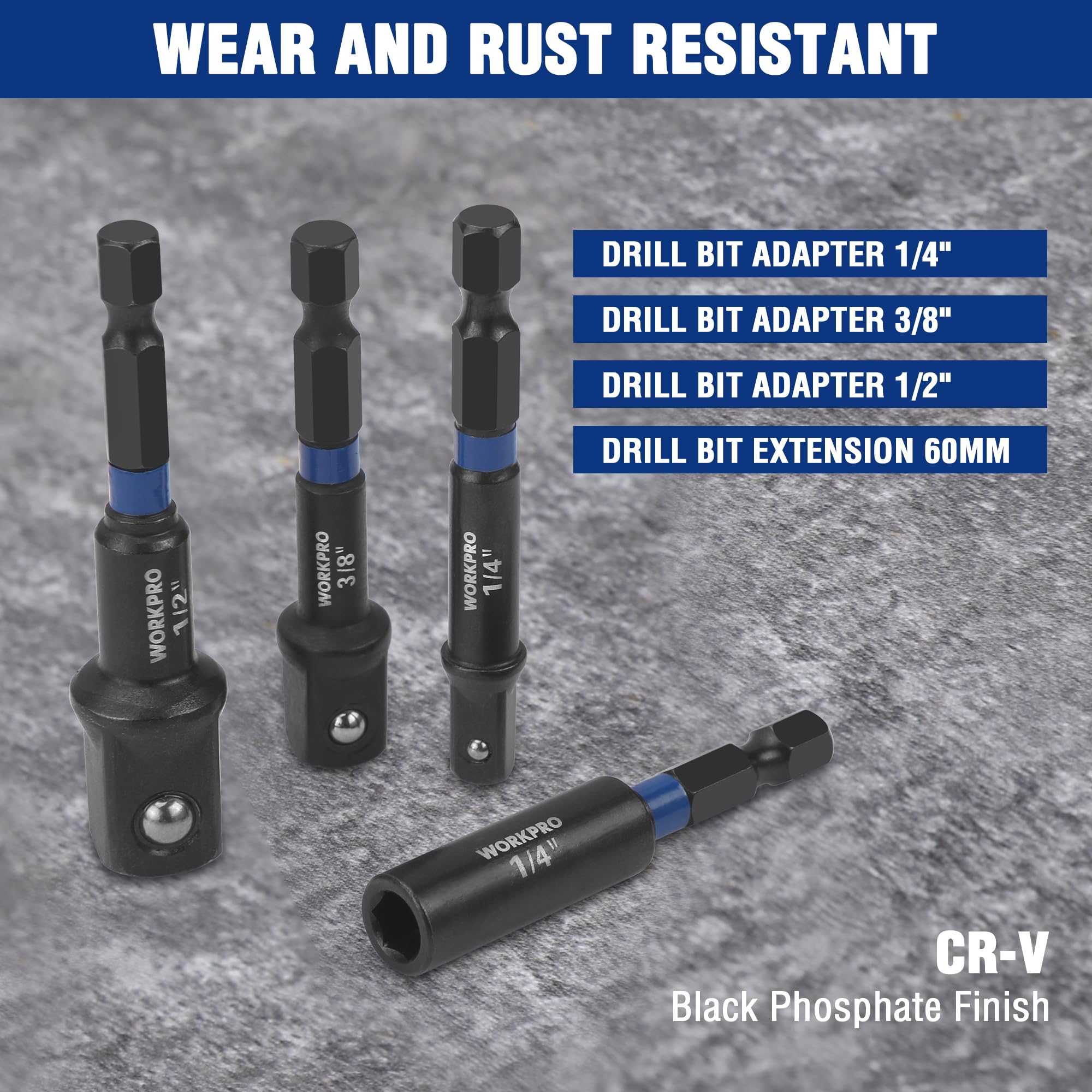 WORKPRO 38mm metric nut drivers range for precise fastener fits