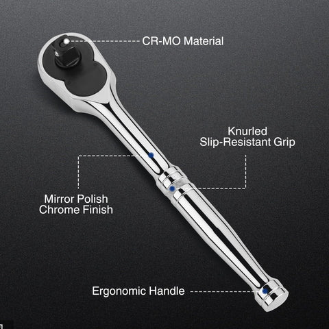 Ergonomic knurled handle helps reduce fatigue during long sessions.