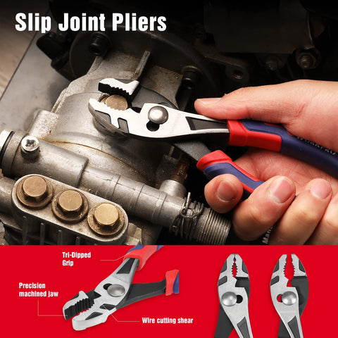 WORKPRO 4-Piece Pliers Set with slip-joint 6-inch for general purpose tasks.