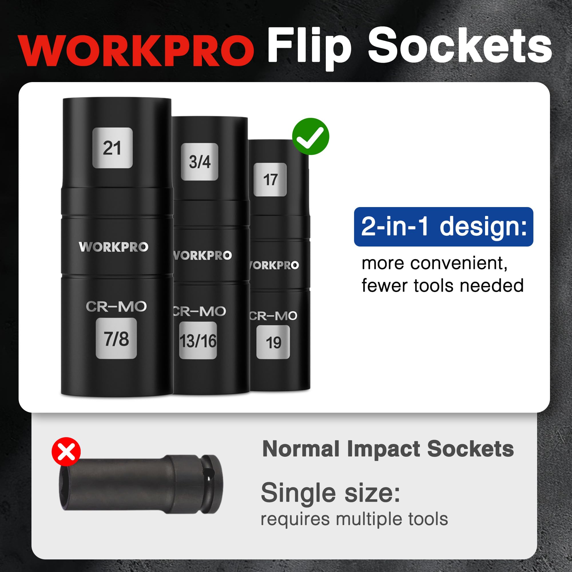 WORKPRO blue case keeps sockets organized and protected