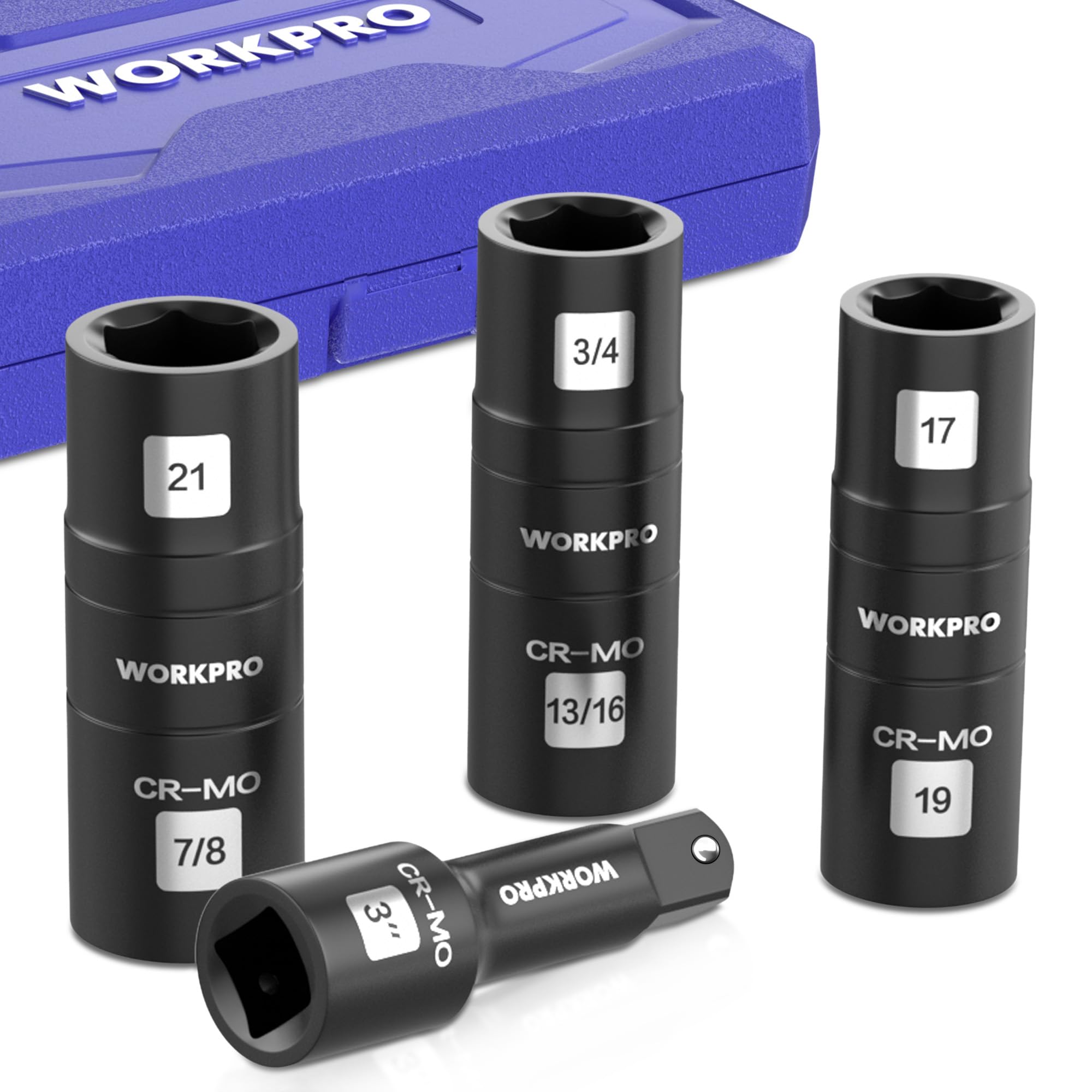 WORKPRO 17mm dual-head socket for quick size changes during maintenance
