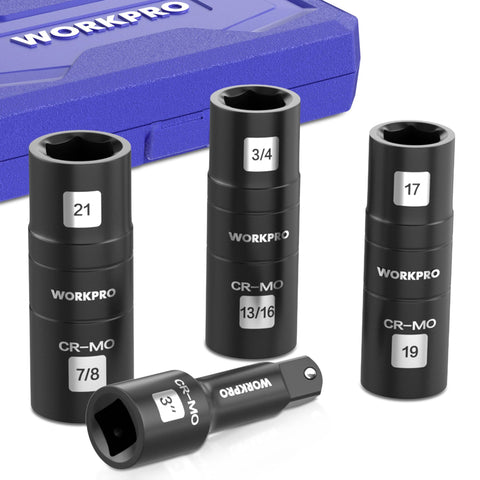 WORKPRO 17mm dual-head socket for quick size changes during maintenance