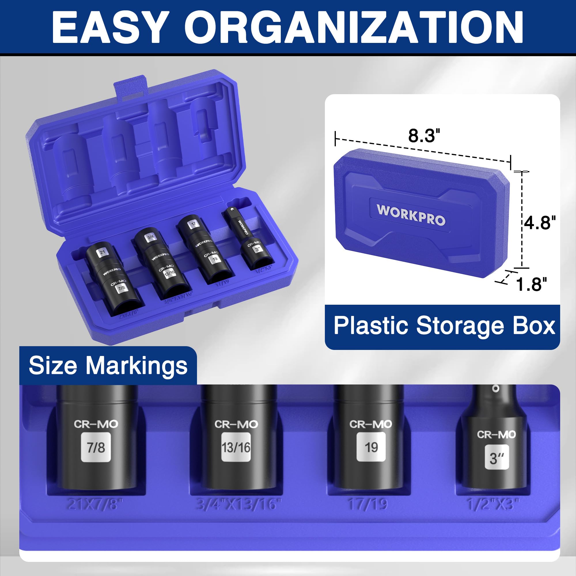 WORKPRO seven-eighth-inch dual-head socket handles large fasteners