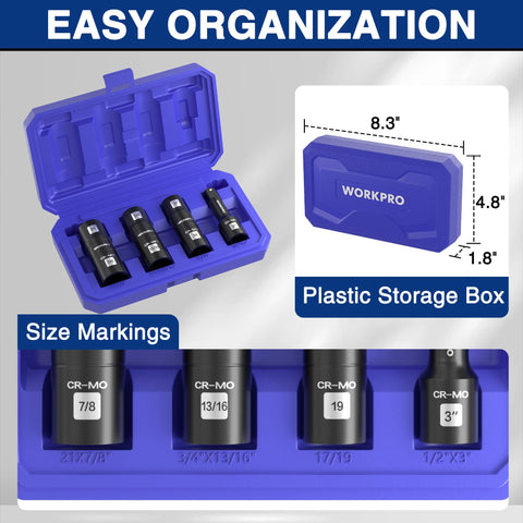 WORKPRO seven-eighth-inch dual-head socket handles large fasteners