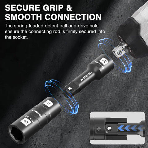 WORKPRO three-quarter-inch dual-head socket for heavy-duty lug nuts