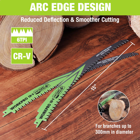 WORKPRO five-pack pruning blades for fast, efficient pruning tasks.