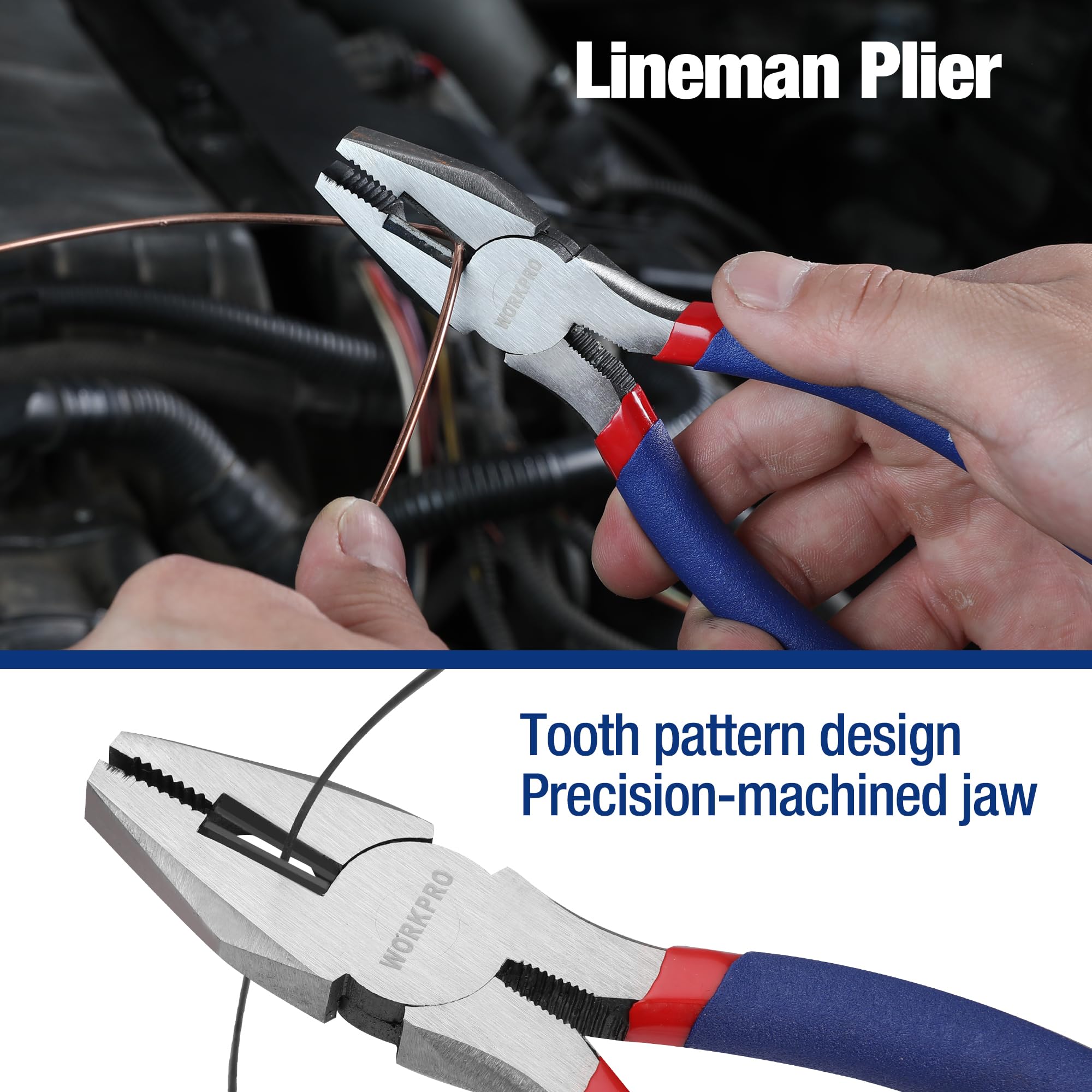 WORKPRO 6-inch long nose pliers for precise reach and handling.