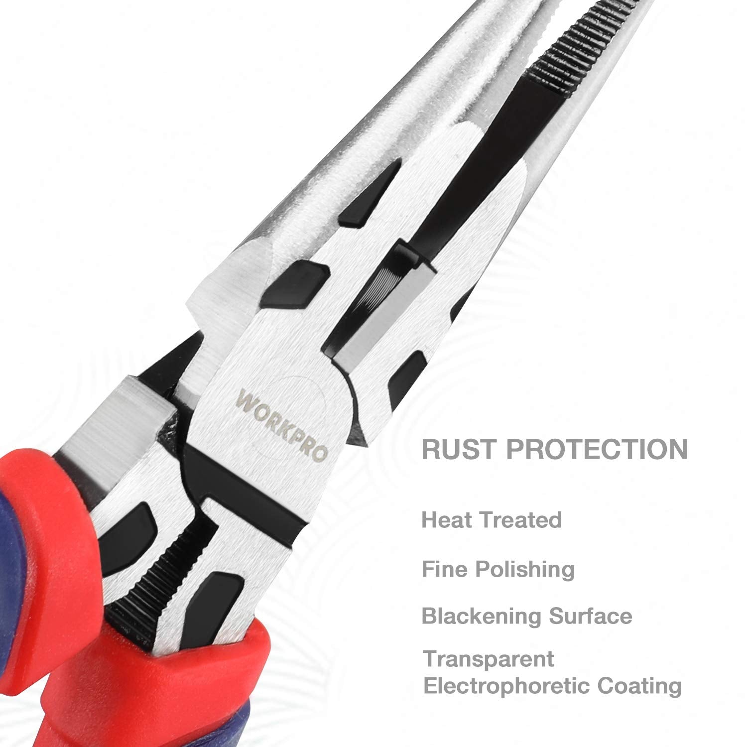 WorkPRO 6-inch slip joint pliers close-up highlights robust construction.