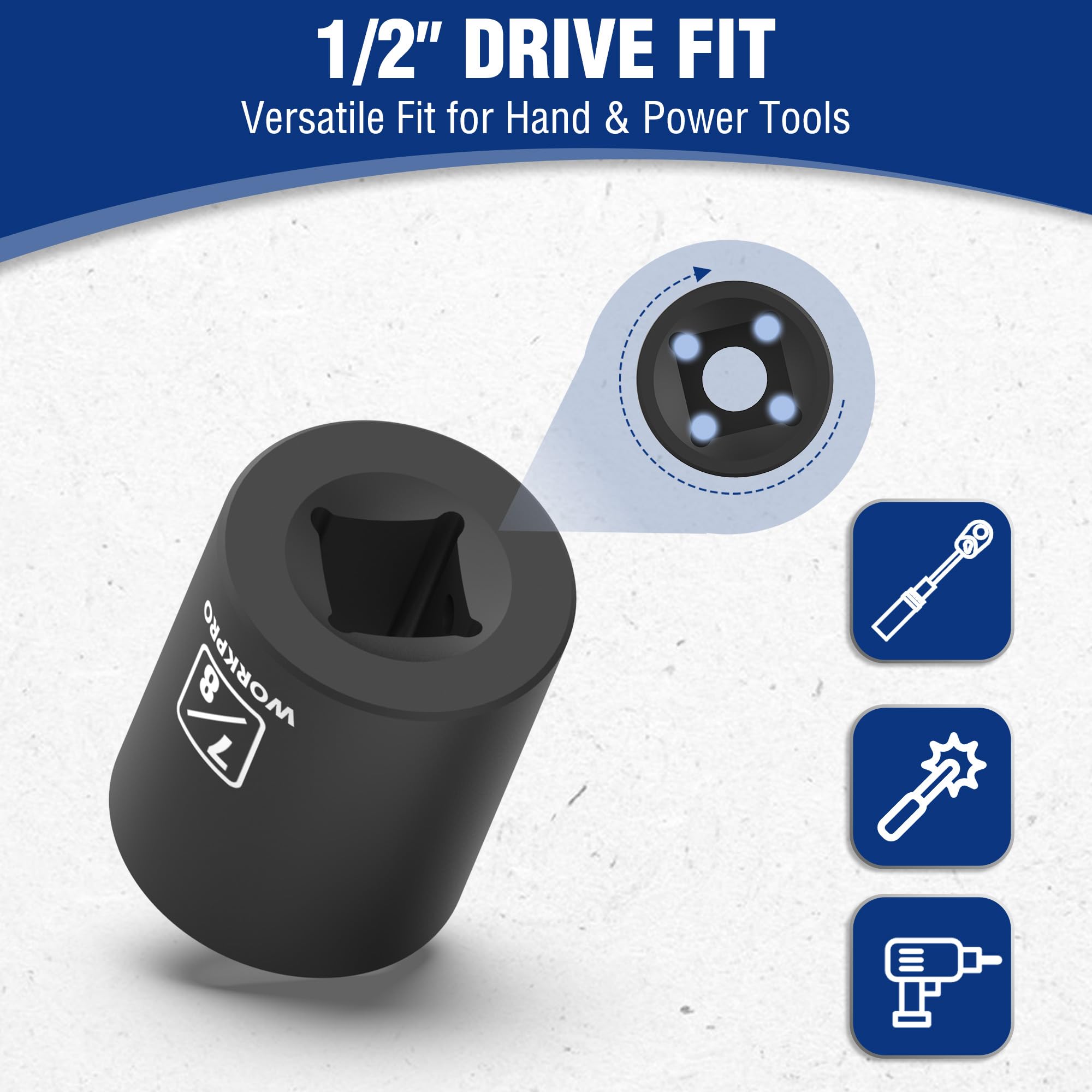 6-point grip allows stronger engagement on fasteners