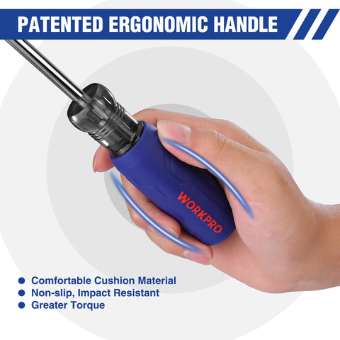 WORKPRO 61pc ergonomic cushioned handle offering comfortable grip.